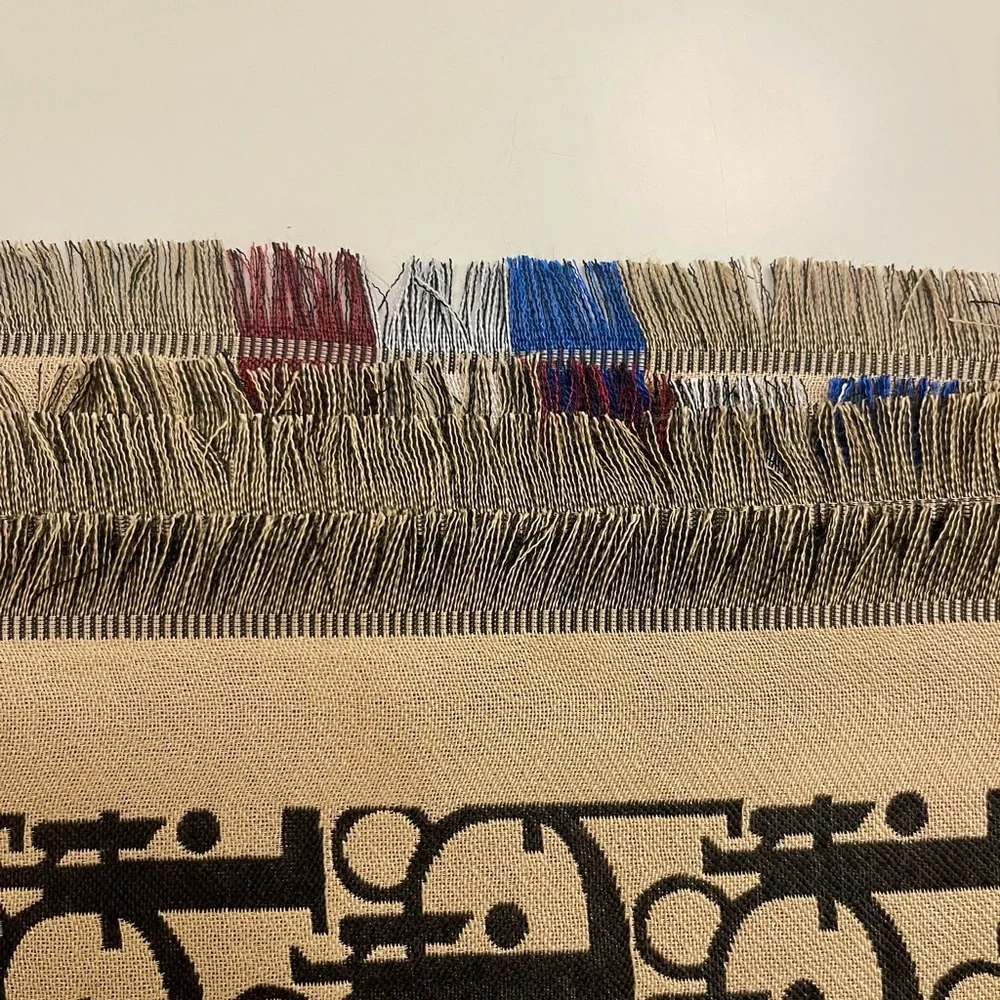 Designer D-Monogram Scarf with Stripes - Picture 6 of 7